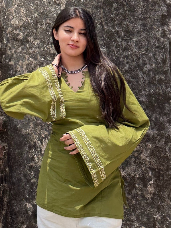 Olive Green Kurti for Women