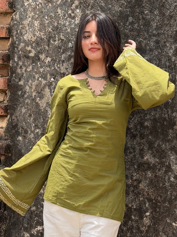 Olive Green Kurti for Women