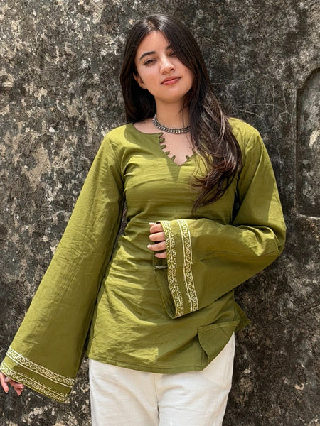 Olive Green Kurti for Women