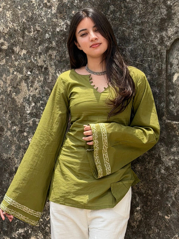 Olive Green Kurti for Women