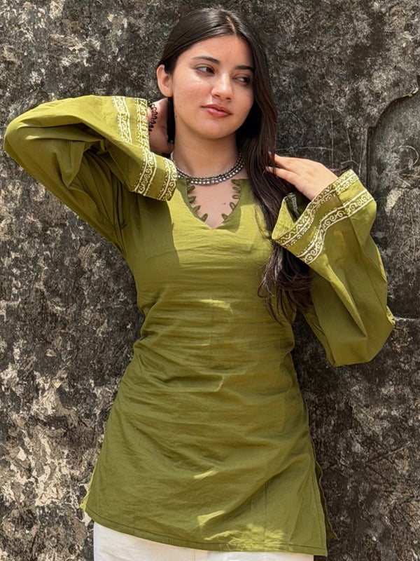 Olive Green Kurti for Women