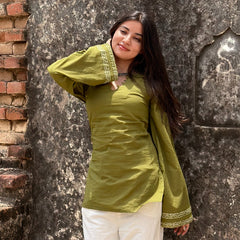 Olive Green Kurti for Women