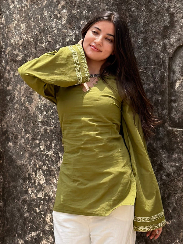 Olive Green Kurti for Women
