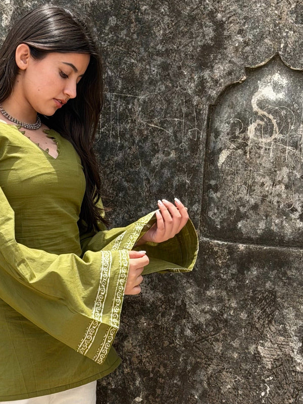 Olive Green Kurti for Women