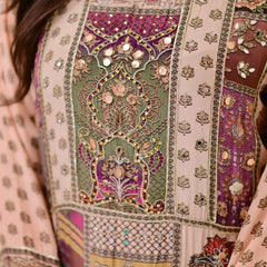 Women's Multicolor Pure Chinon Suit 