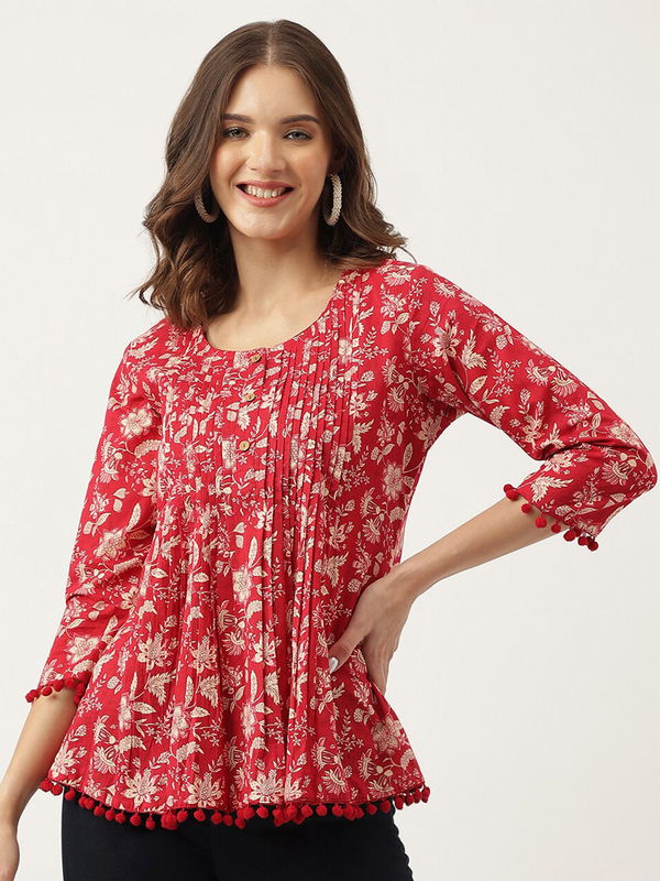  Floral Cotton Top