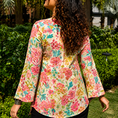 Women Floral Wrap Style Top