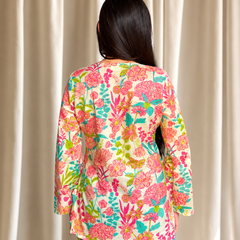 Women Floral Wrap Style Top