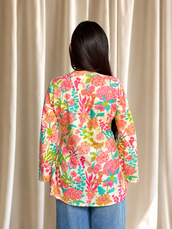 Women Floral Wrap Style Top