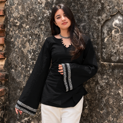 Black Cotton Kurti for Women
