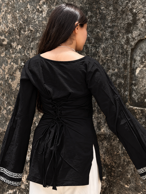 Black Cotton Kurti for Women