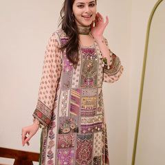 Women's Pure Chinon Suit Set with Dupatta