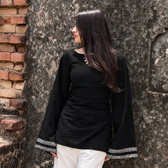 Black Cotton Kurti for Women