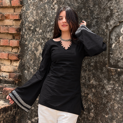 Black Cotton Kurti for Women