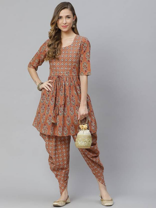 Brown Kurta Pant Set for Women