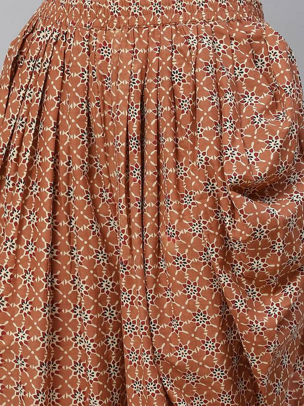 Brown Printed  Pant Set for Women