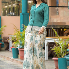 Women Blue Cotton Coord Set | Stylish Casual Set