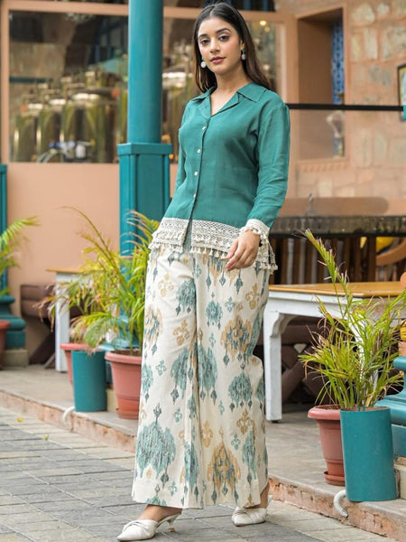 Women Blue Cotton Coord Set | Stylish Casual Set