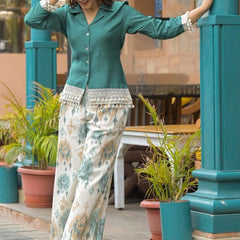 Women Blue Cotton Coord Set 