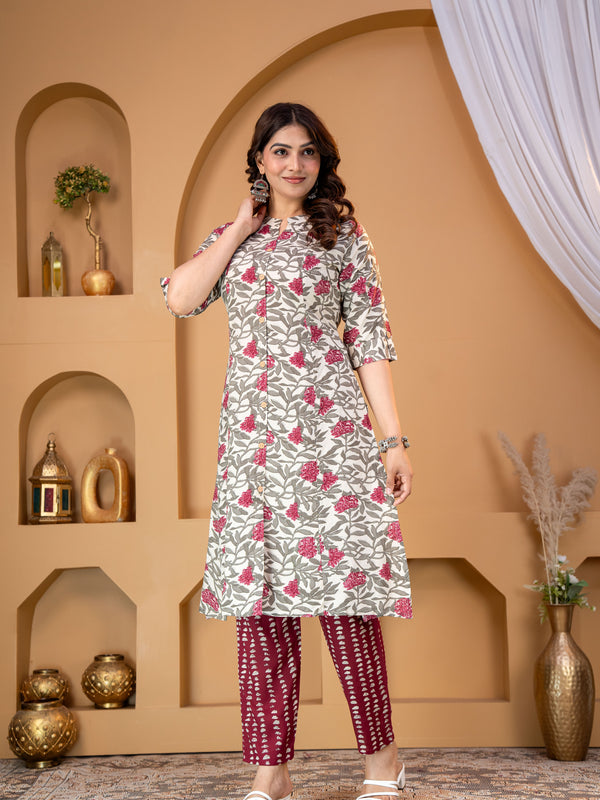 Red Rayon Kurta Palazzo Set for Women