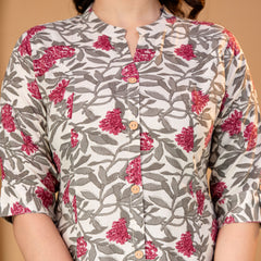 Red Rayon Kurta Palazzo Set for Women