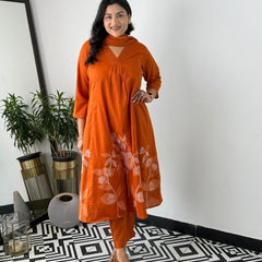 Women's Pure Cotton Suit Set with Dupatta