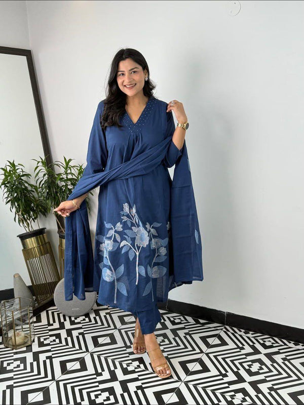 Cotton Suit Set with Dupatta