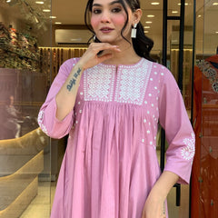Women's Pink Cotton Suit Set