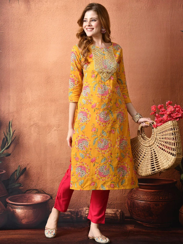 Yellow Straight Kurta 
