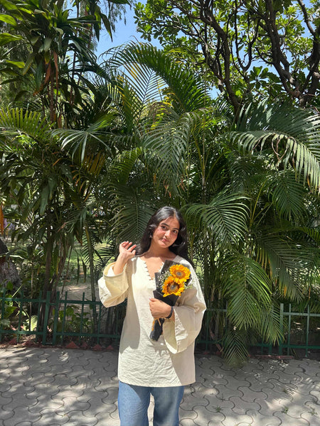 Ivory Muse Bell Sleeve Kurti