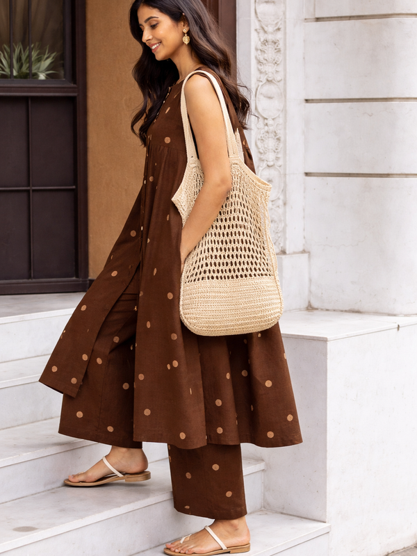 Brown  Kurta Pant Set – Elegant Everyday Wear