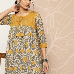 Mustard Kurta Pant Set 