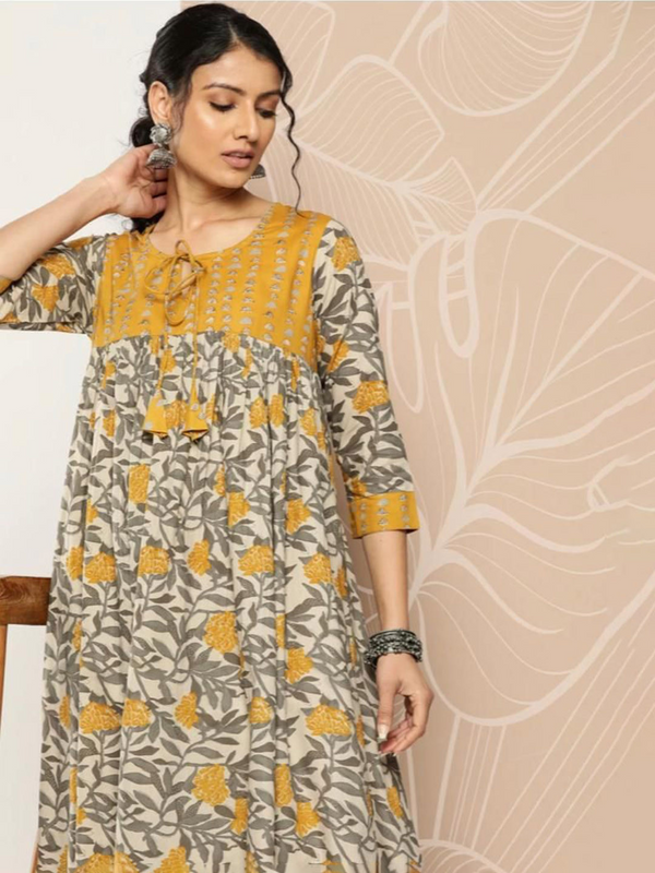 Mustard Kurta Pant Set 