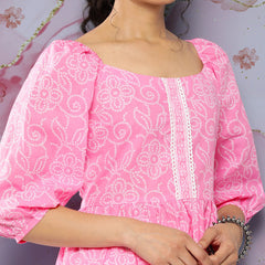 Women Pink Top | Casual 3/4 Sleeve