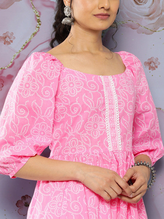 Women Pink Top | Casual 3/4 Sleeve
