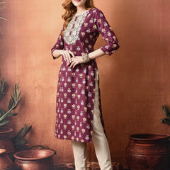 Maroon Rayon Kurta