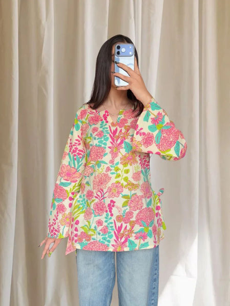 Women Floral Printed Wrap Style Top | Casual Stylish Tunic for Women